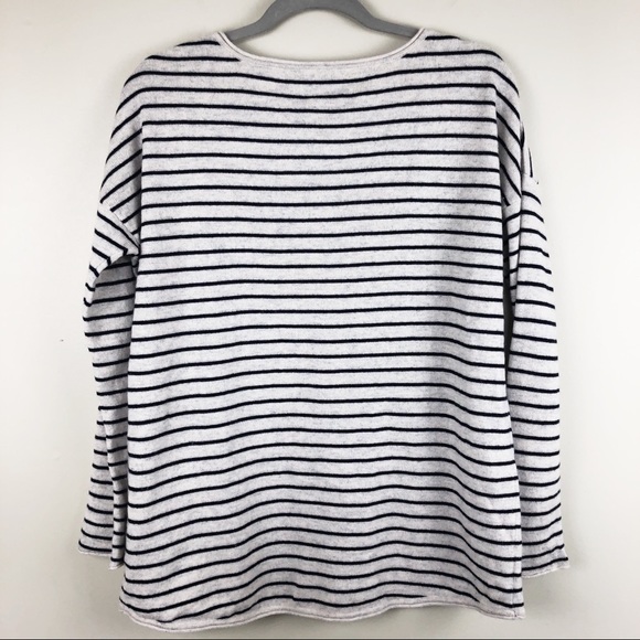 VINCE Cashmere and Wool Striped Oversized Sweater - Picture 6 of 7